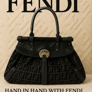 Fendi Zucca Black Designer Handbag